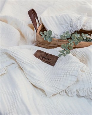 Şaheser Home Collection Müslin Yatak Örtüsü Çift Kişilik Oscar Krem