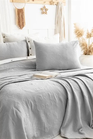 Şaheser Home Collection Yatak Örtüsü Çift Kişilik Julia A.Gri