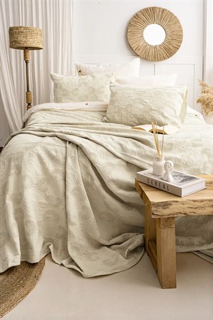 Şaheser Home Collection Yatak Örtüsü Çift Kişilik İtalo Bej