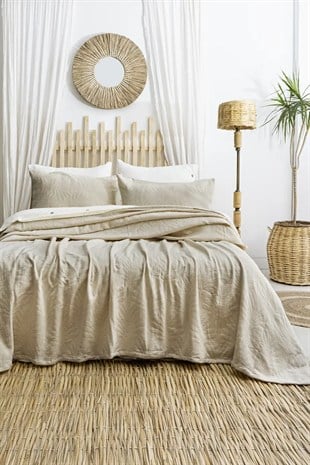 Şaheser Home Collection Yatak Örtüsü Çift Kişilik Silvia Bej