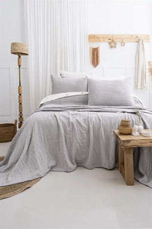 Şaheser Home Collection Yatak Örtüsü Çift Kişilik Janna A.Gri