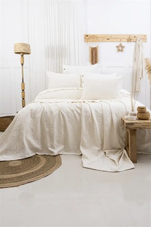 Şaheser Home Collection Yatak Örtüsü Çift Kişilik Julia Krem