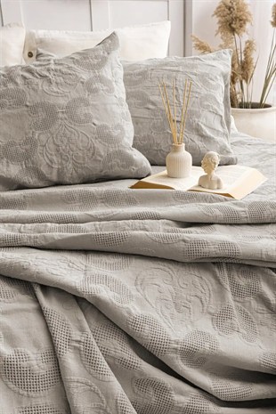 Şaheser Home Collection Yatak Örtüsü Çift Kişilik İtalo Vizon