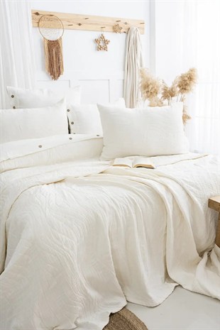 Şaheser Home Collection Yatak Örtüsü Çift Kişilik Janna Krem