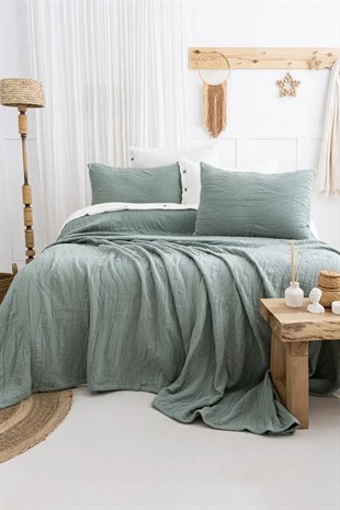Şaheser Home Collection Yatak Örtüsü Çift Kişilik Janna Yeşil