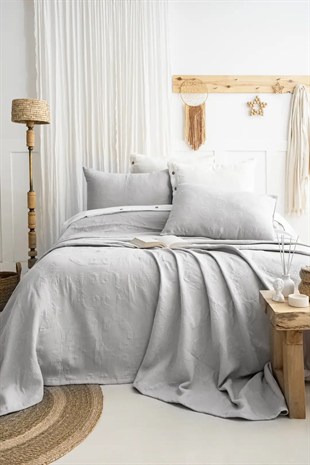 Şaheser Home Collection Yatak Örtüsü Çift Kişilik Julia A.Gri