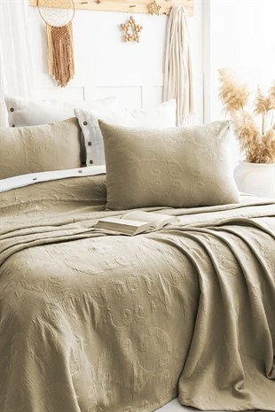 Şaheser Home Collection Yatak Örtüsü Çift Kişilik Julia Haki
