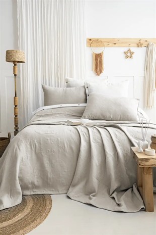 Şaheser Home Collection Yatak Örtüsü Çift Kişilik Julia Bej