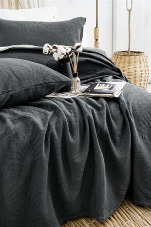 Şaheser Home Collection Yatak Örtüsü Çift Kişilik Silvia Antrasit