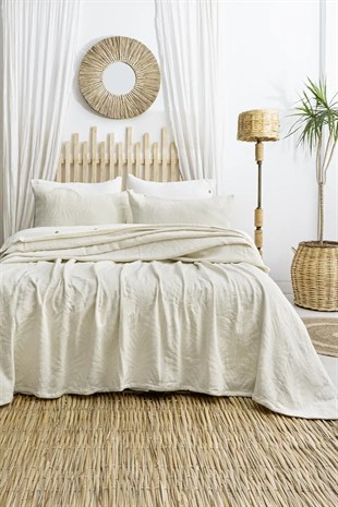 Şaheser Home Collection Yatak Örtüsü Çift Kişilik Silvia Krem