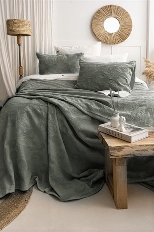 Şaheser Home Collection Yatak Örtüsü Çift Kişilik İtalo Yeşil