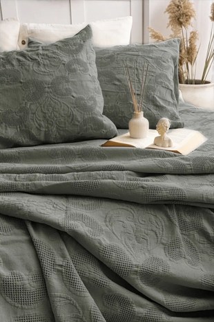 Şaheser Home Collection Yatak Örtüsü Çift Kişilik İtalo Yeşil