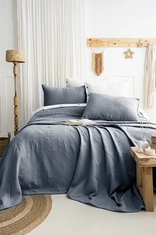 Şaheser Home Collection Yatak Örtüsü Çift Kişilik Julia Mavi