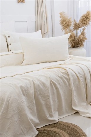 Şaheser Home Collection Yatak Örtüsü Çift Kişilik Julia Krem