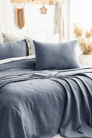 Şaheser Home Collection Yatak Örtüsü Çift Kişilik Julia Mavi