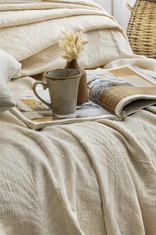 Şaheser Home Collection Yatak Örtüsü Çift Kişilik Silvia Bej