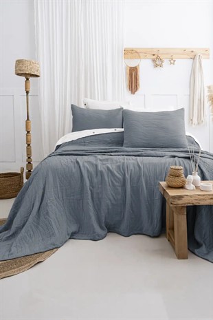 Şaheser Home Collection Yatak Örtüsü Çift Kişilik Janna Mavi