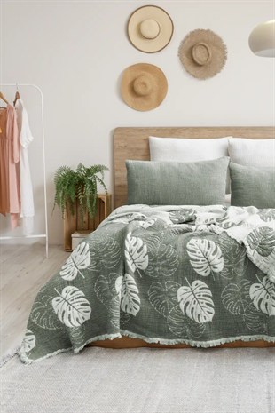 Şaheser Home Collection Yatak Örtüsü Seti Çift Kişilik Forest Yeşil