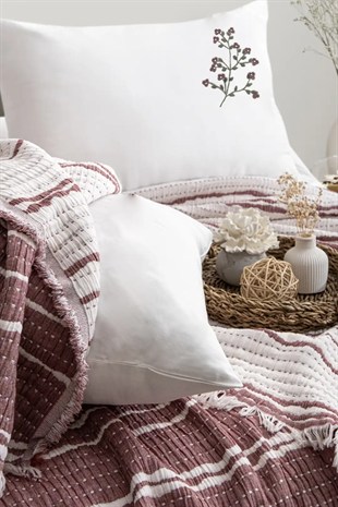 Şaheser Home Collection Yatak Örtüsü Seti Sera Bordo