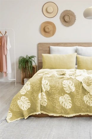 Şaheser Home Collection Yatak Örtüsü Seti Çift Kişilik Forest Sarı