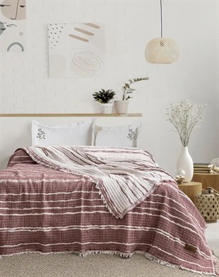 Şaheser Home Collection Yatak Örtüsü Seti Sera Bordo