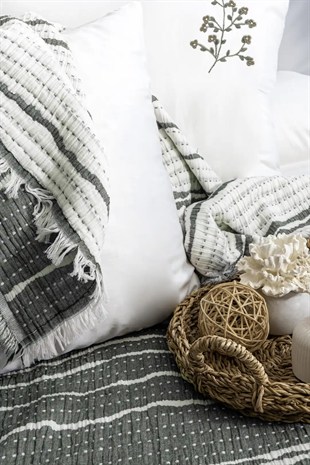 Şaheser Home Collection Yatak Örtüsü Seti Sera Haki