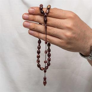 Hk Sıkma Kehribar (Ateş Kehribar) Tesbih Kapsül Kesim Vişne Kırmızı (Metal Püskülsüz)|Gümüş Takı Hediyelik Ürünler