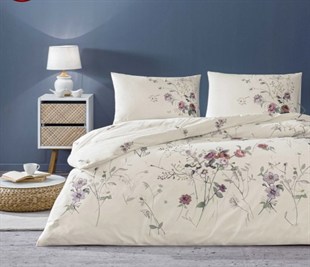 ND Çift Kişilik Ranforce Nevresim Takımı Kiara Ekru