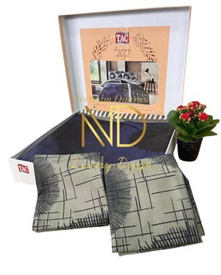 ND Çift Kişilik Saten Nevresim Takımı Lionel Lacivert