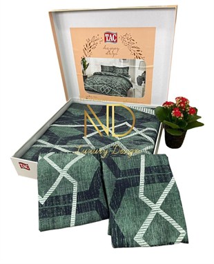 ND Çift Kişilik Saten Nevresim Takımı Nova Yeşil