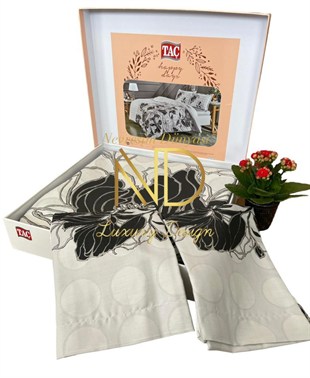 ND Çift Kişilik Saten Nevresim Takımı Sharon Gri