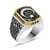 Gümüş Türk Bayrağı Ay Yıldız Erkek Yüzük -15 ÖlçüOZLYUZUK1