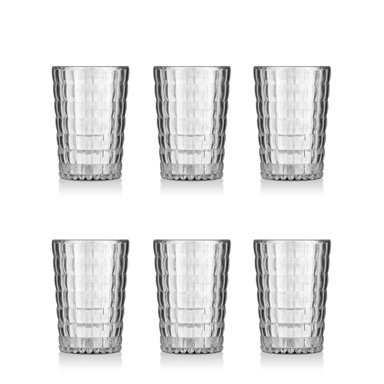 Akrilik Şeffaf 6'lı Kısa Bardak & Su Meşrubat Kahve Yanı Bardağı 400 ml ( Cam Değildir )