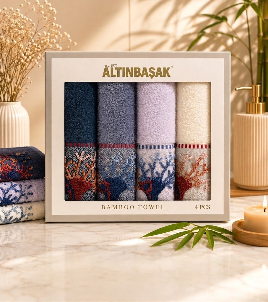 Altınbaşak Bambu 4´lü 50x90 El Havlusu Eva