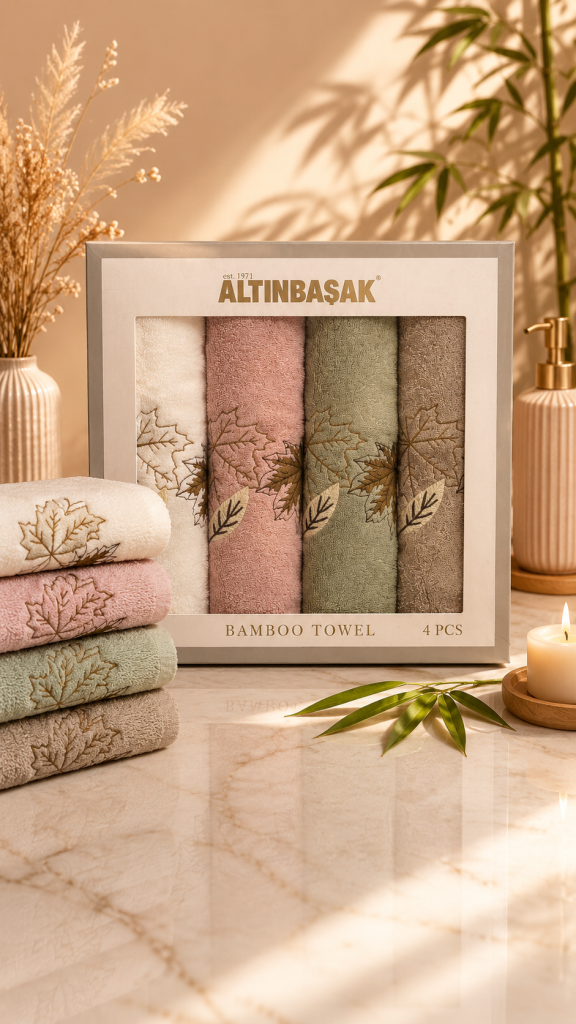 Altınbaşak Bambu 4´lü 50x90 El Havlusu Helena