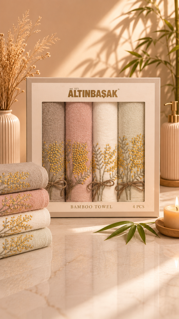 Altınbaşak Bambu 4´lü 50x90 El Havlusu Laurel