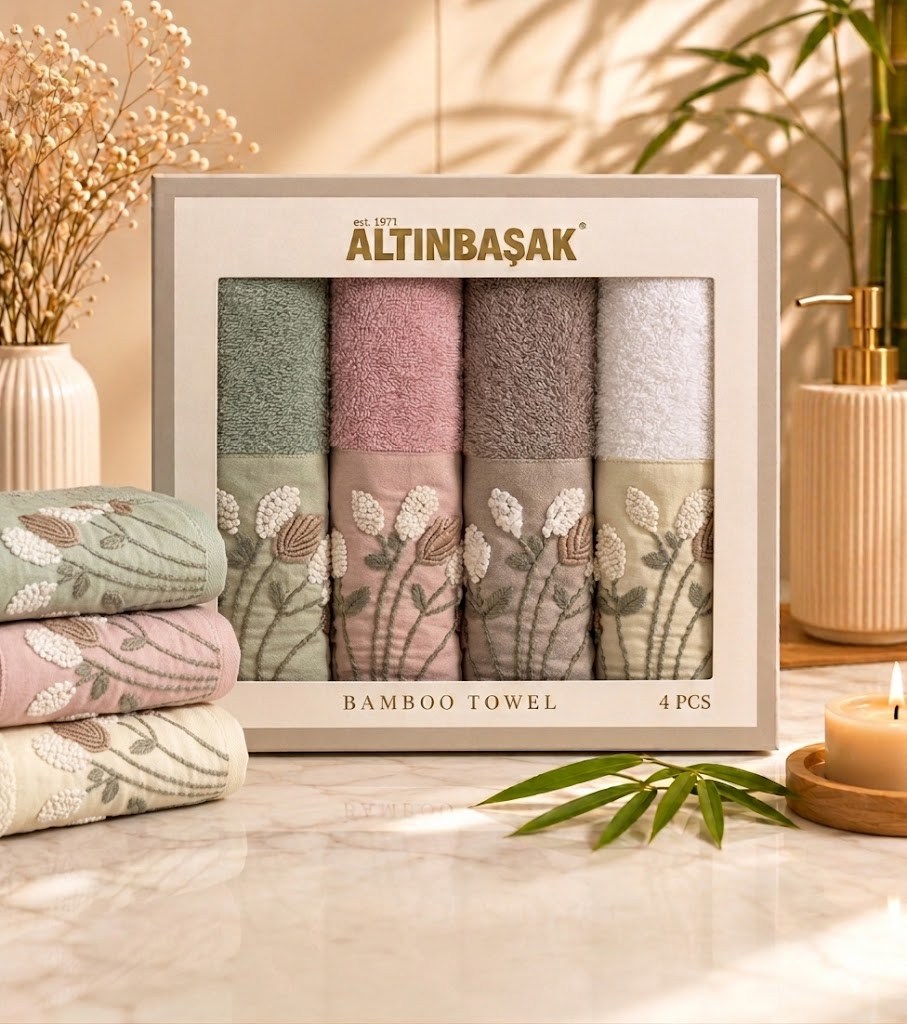 Altınbaşak Bambu 4´lü 50x90 El Havlusu Lana
