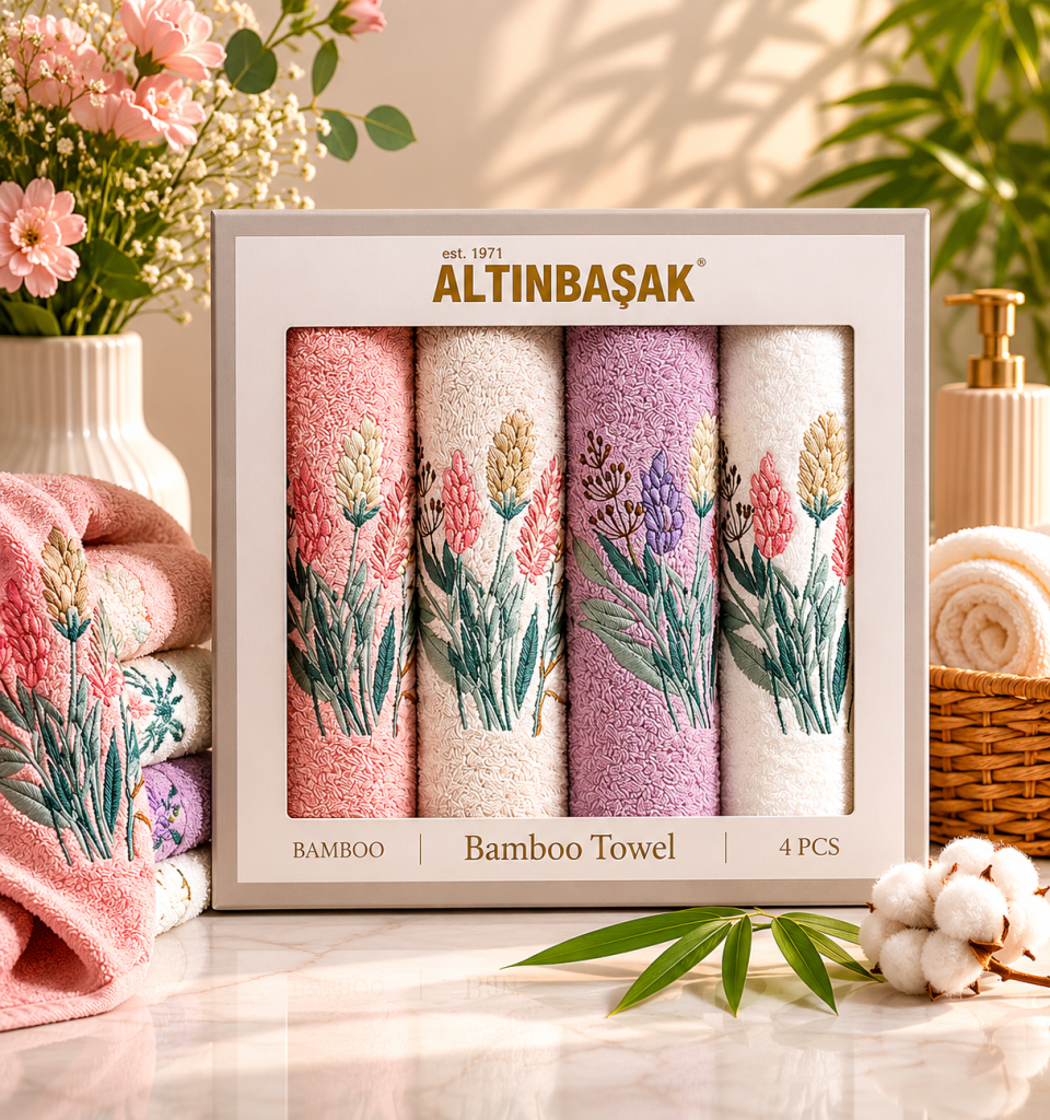 Altınbaşak Bambu 4´lü 50x90 El Havlusu Serena