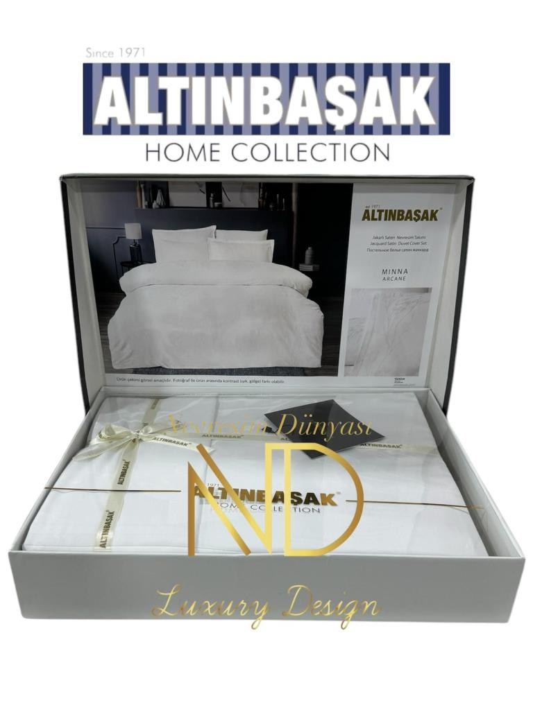 Altınbaşak Jakarlı Saten Çift Kişilik Nevresim Takımı Mınna Arcane