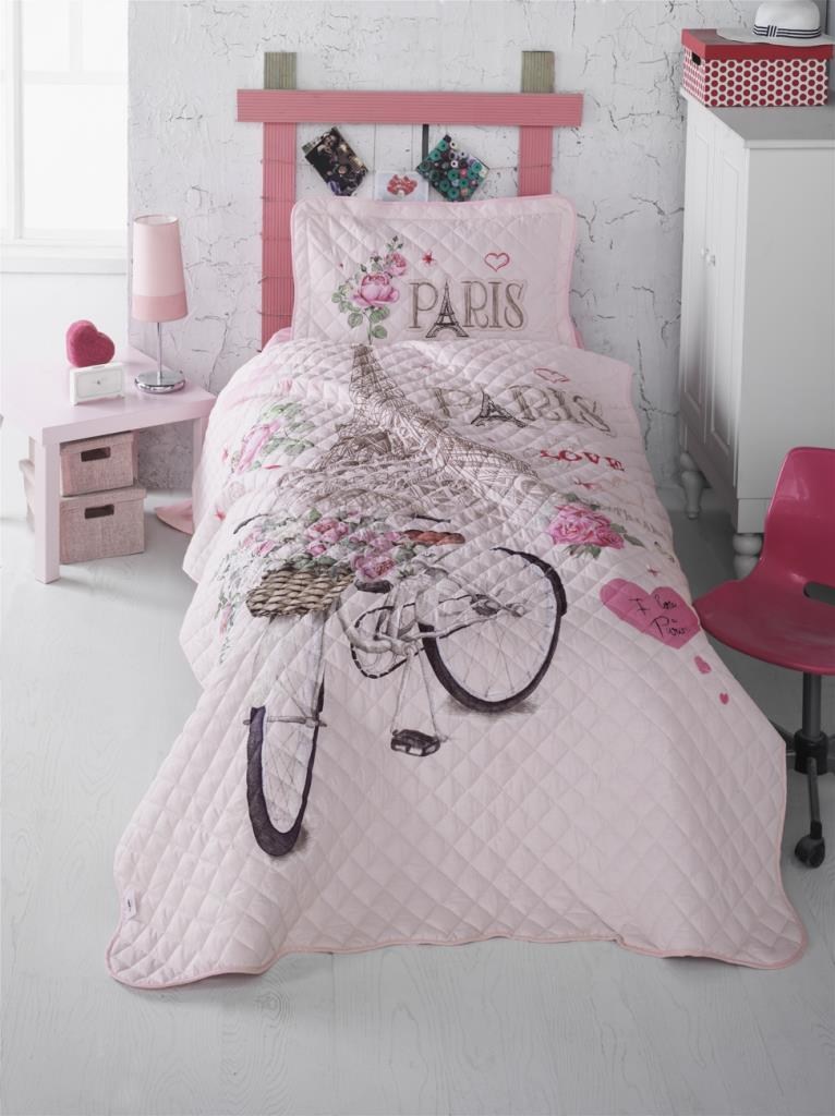 Clasy Paris Love Tek Kişilik Yatak Örtüsü