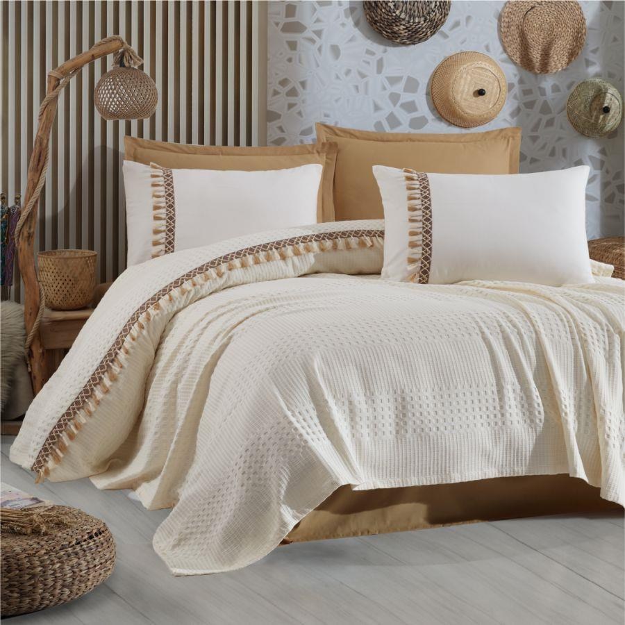 Clasy Pike Takımı Çift Kişilik Bohemline V5 Ekru