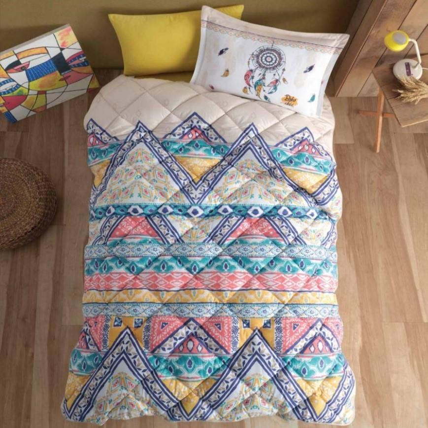 Clasy Tek Kişilik Ranforce Genç Desen Uyku Seti Boho V1 Bej