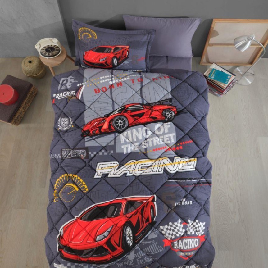 Clasy Tek Kişilik Ranforce Genç Desen Yorgan Seti Racing Team
