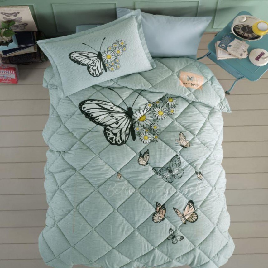 Clasy Tek Kişilik Ranforce Genç Desen Yorgan Seti Daisy Love V1 Mint