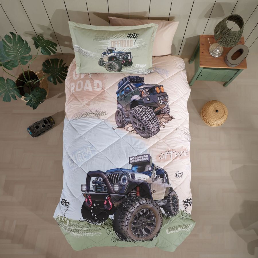 Clasy Tek Kişilik Ranforce Genç Desen Yorgan Seti Off Road