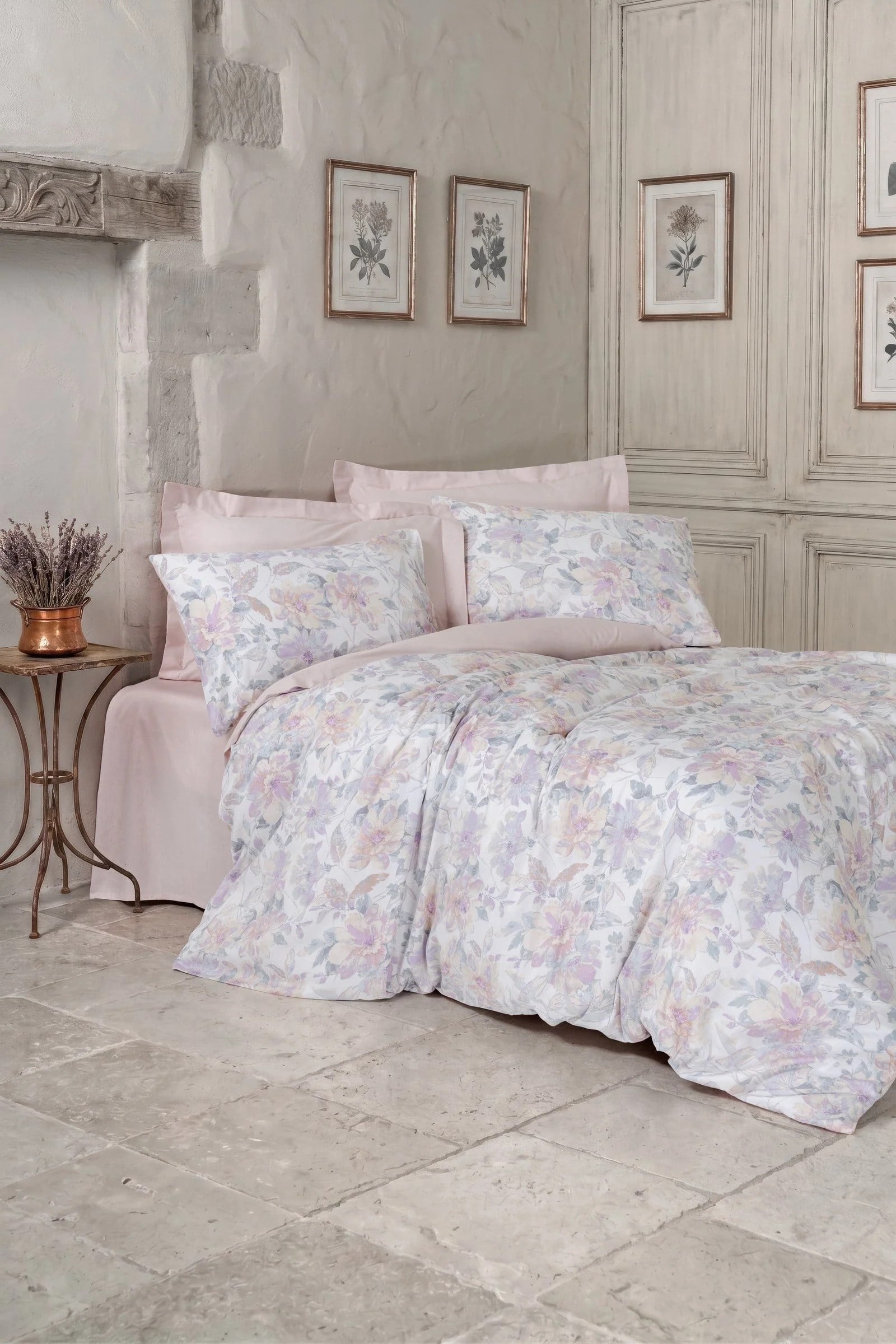 Cotton Box  Saten Nevresim Takımı Çift Kişilik Maybele Pudra