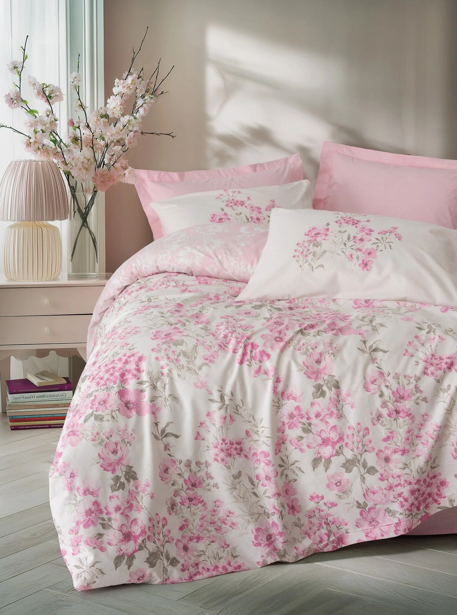 Cotton Box Çift Kişilik Nevresim Takımı Floren Pembe