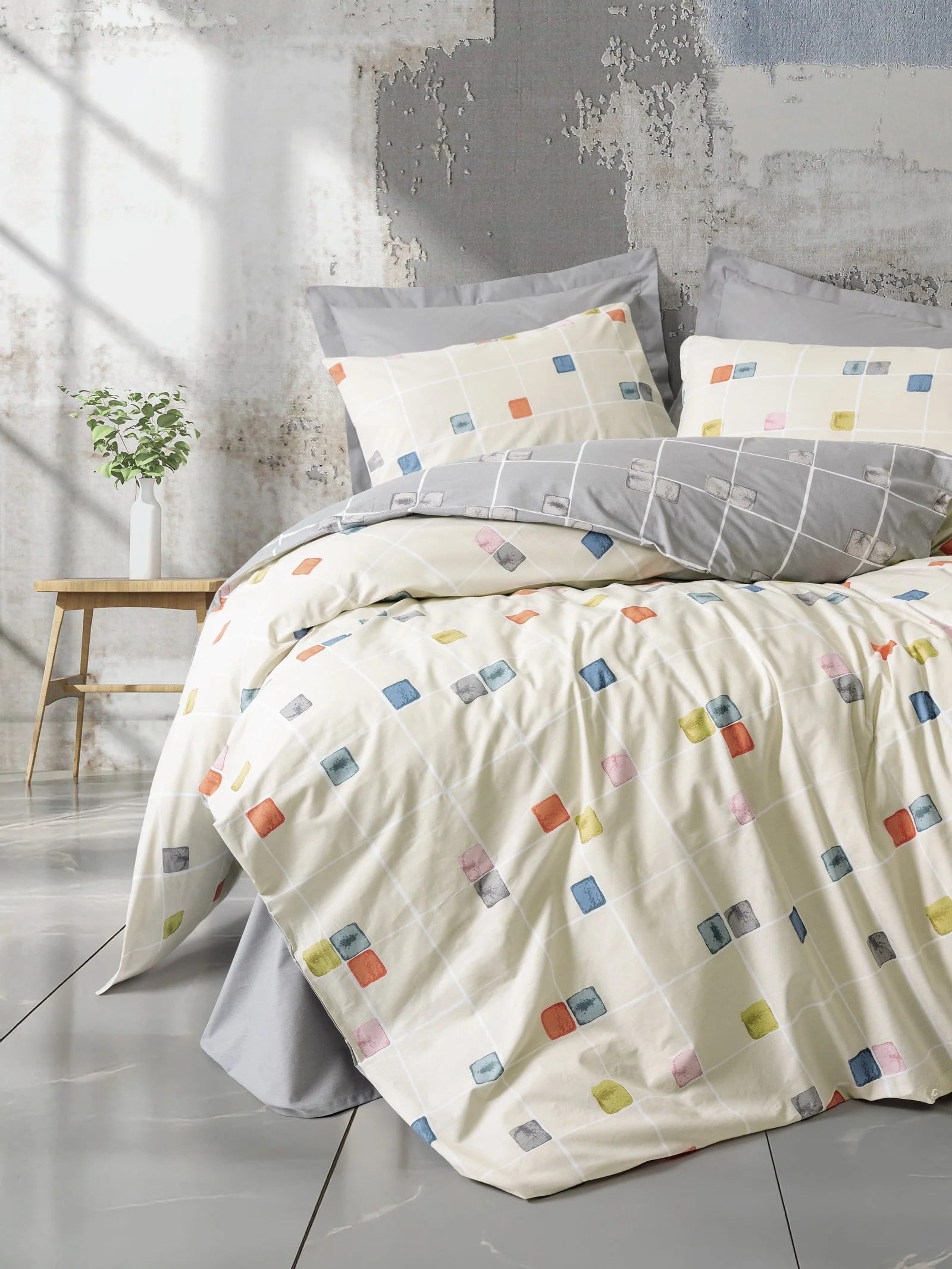 Cotton Box Çift Kişilik Nevresim Takımı Minimal Evo Gri