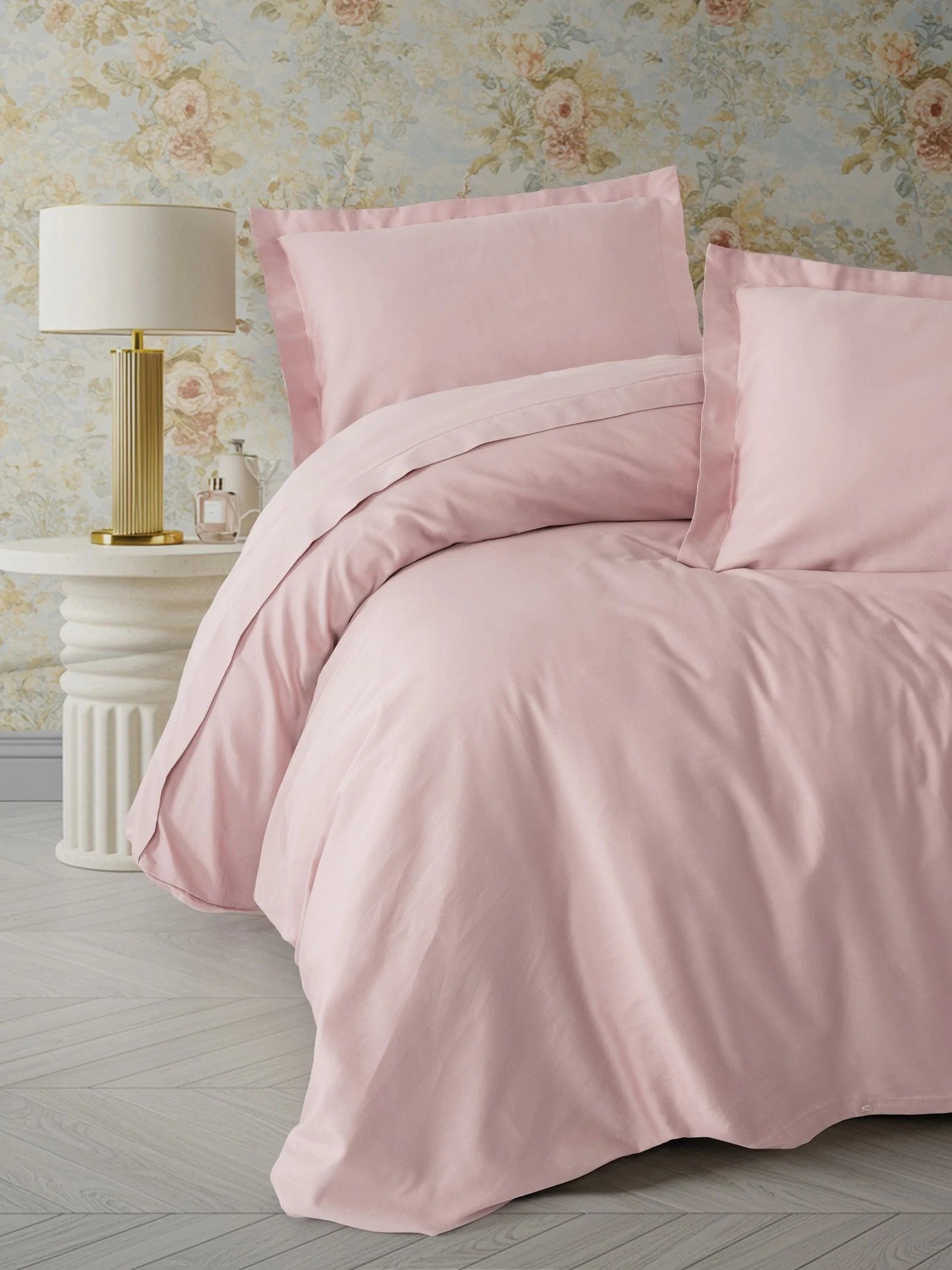 Cotton Box Elegant Pudra Çift Kişilik Saten Nevresim Takımı