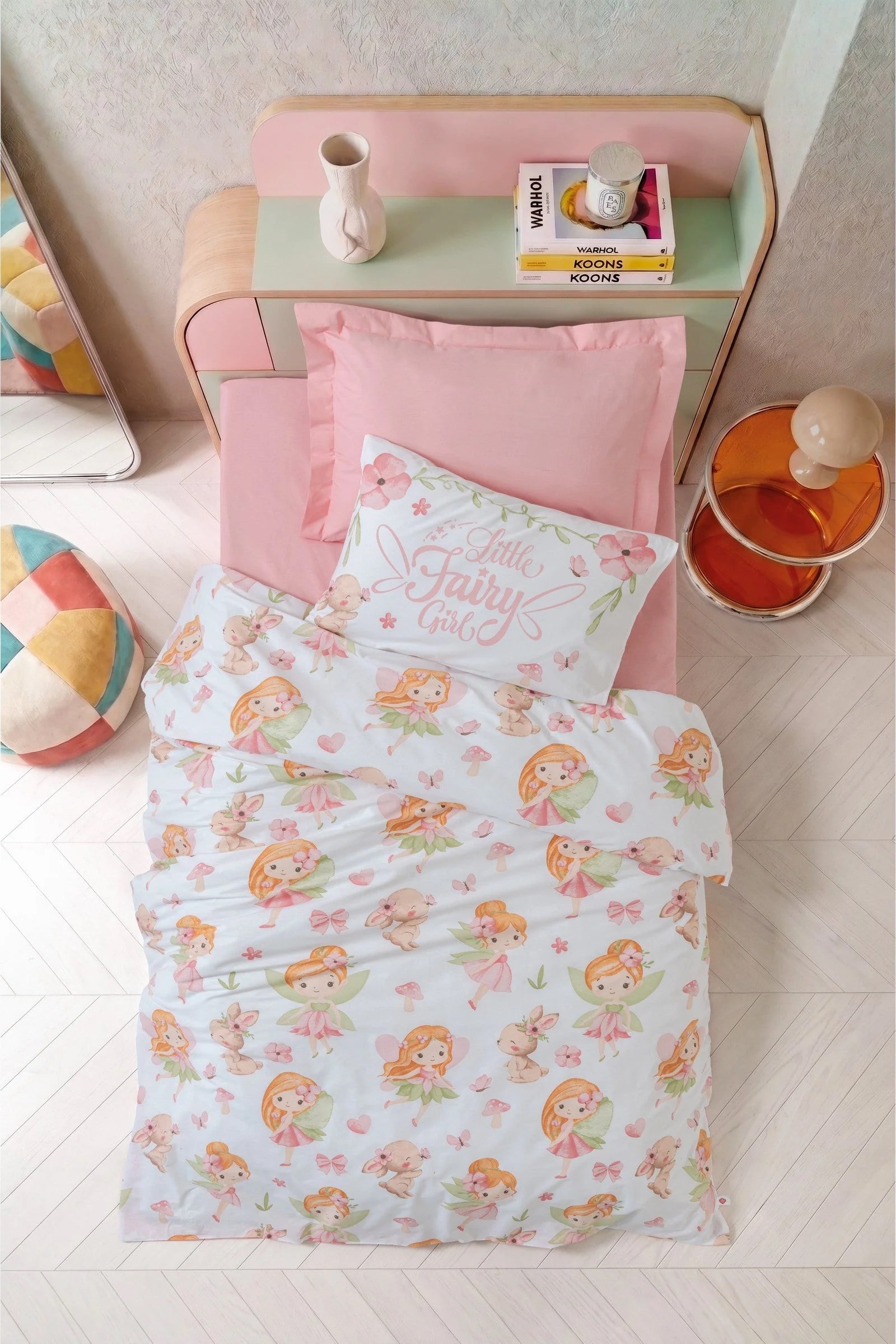 Cotton Box Genç Ranforce Nevresim Takımı Tek Kişilik Pixie Pudra